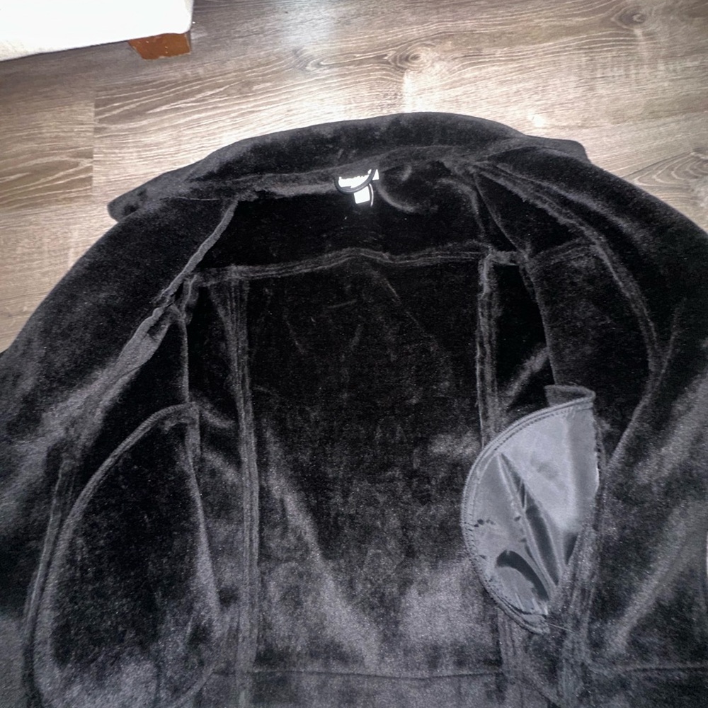 Topshop Black Leather Jacket with Belted Detail - Picture 5 of 7